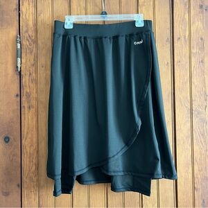 Black Athletic Wrap Skirt
